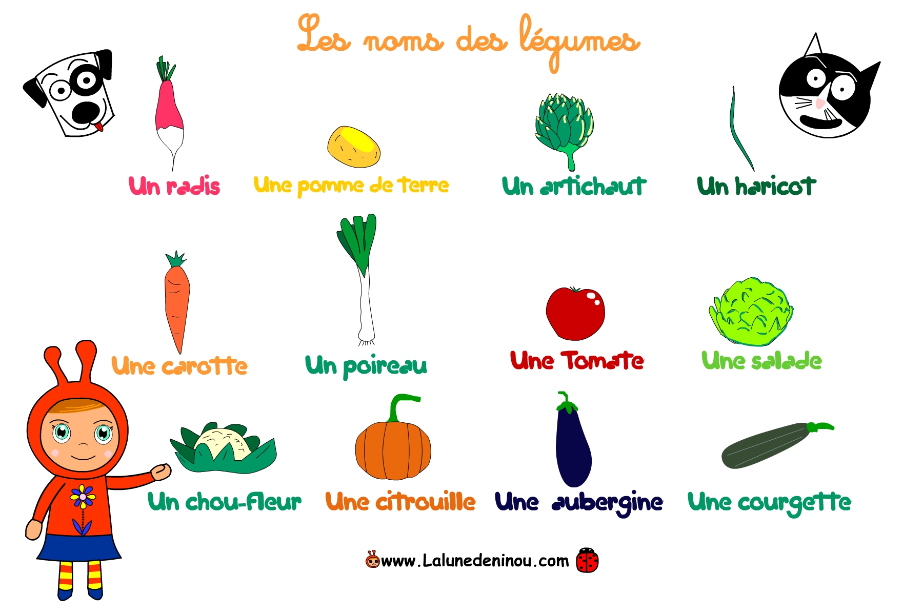 Jeux pour reconnaître les légumes 